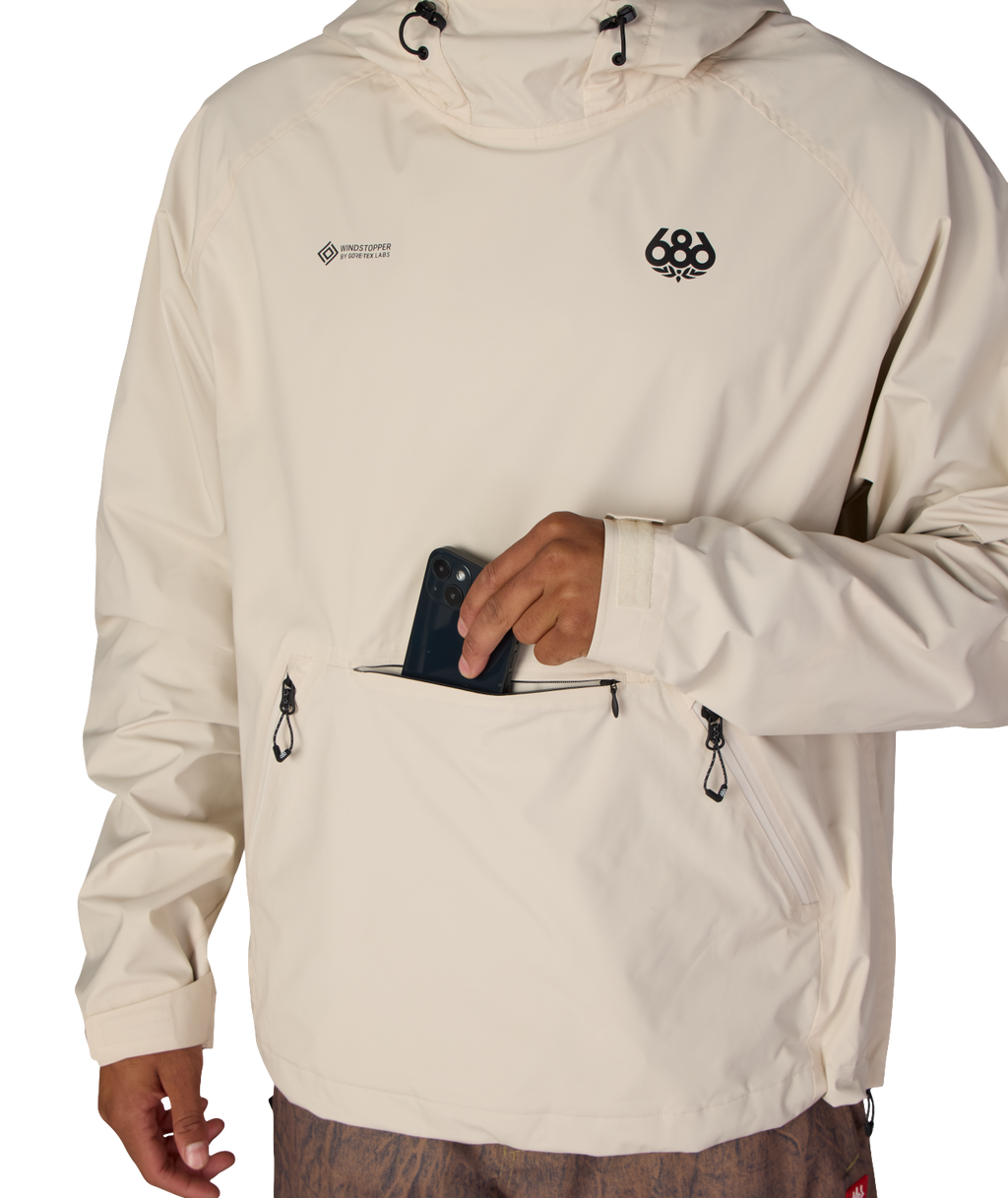 MENS WINDSTOPPER® PULLOVER HOODY - LIMESTONE