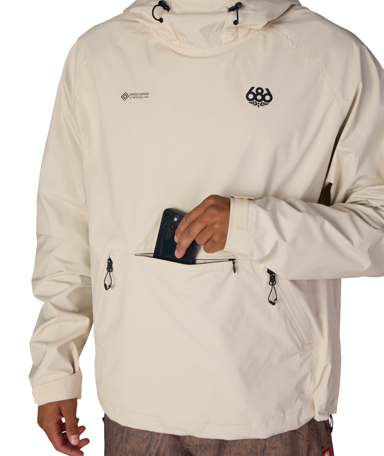 MENS WINDSTOPPER® PULLOVER HOODY - LIMESTONE
