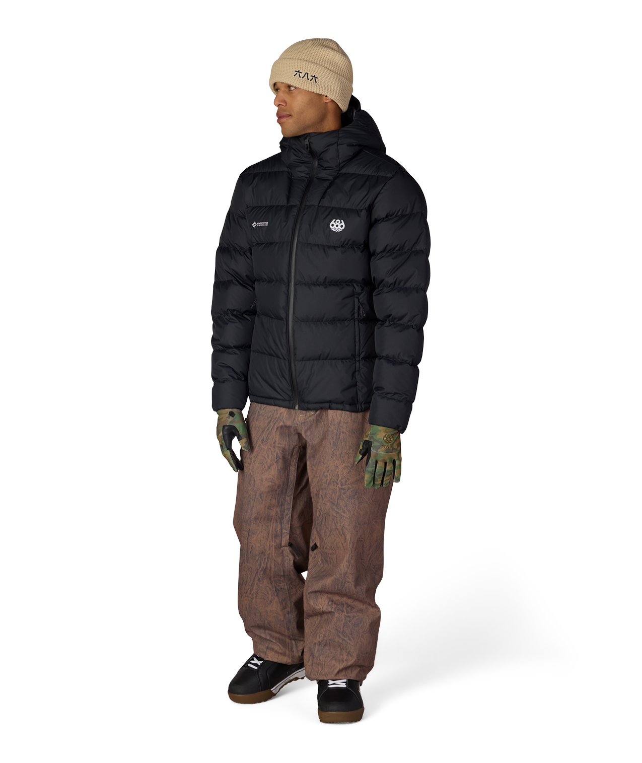MENS WINDSTOPPER® PYRO™ DOWN PUFFER JACKET - BLACK