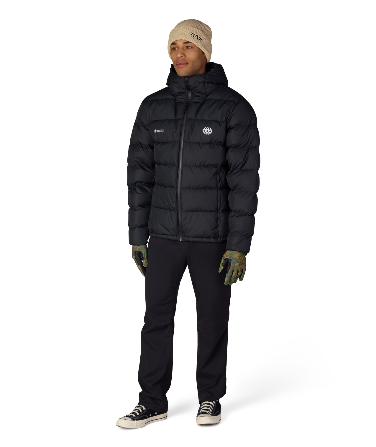 MENS WINDSTOPPER® PYRO™ DOWN PUFFER JACKET - BLACK