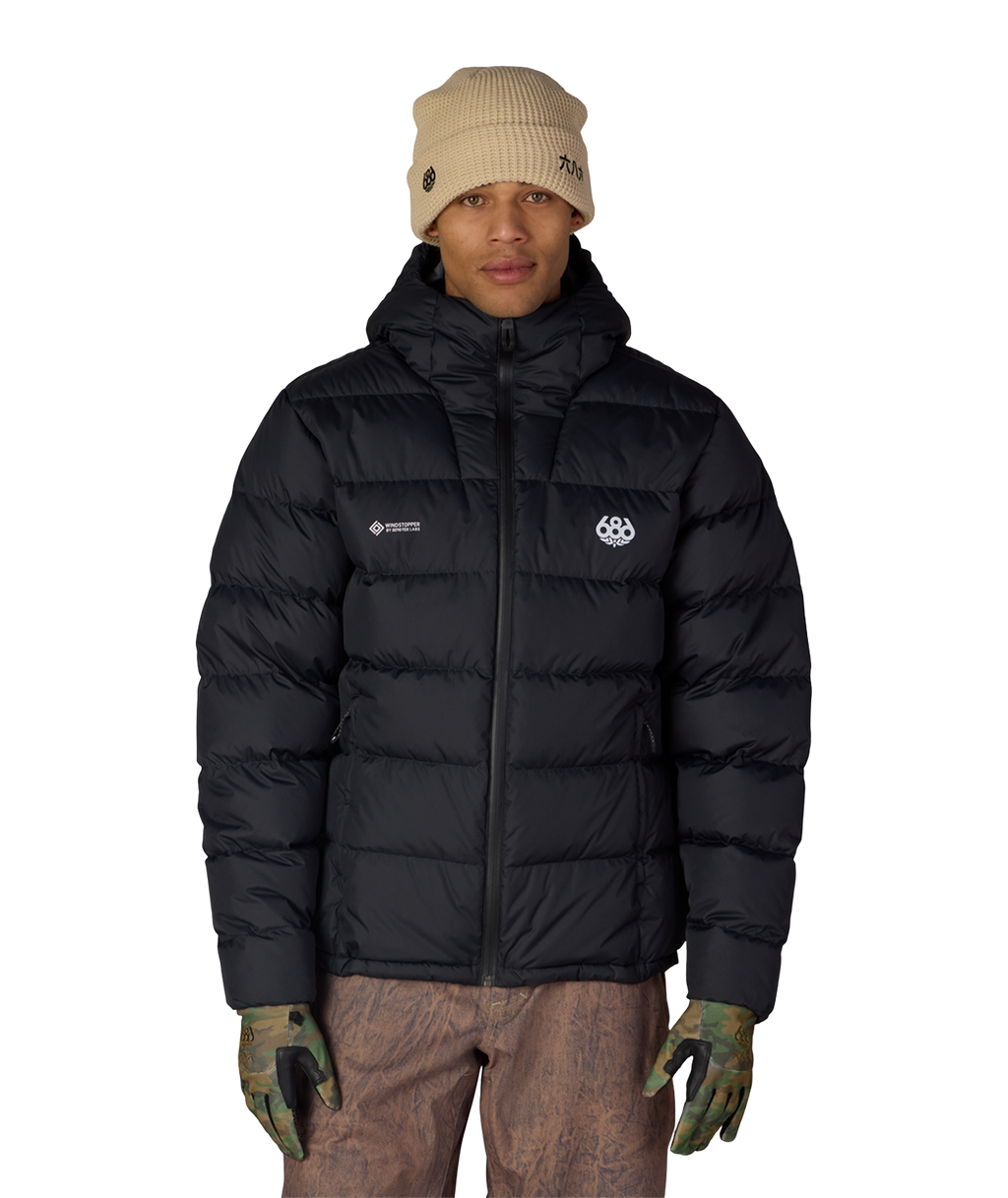 MENS WINDSTOPPER® PYRO™ DOWN PUFFER JACKET - BLACK