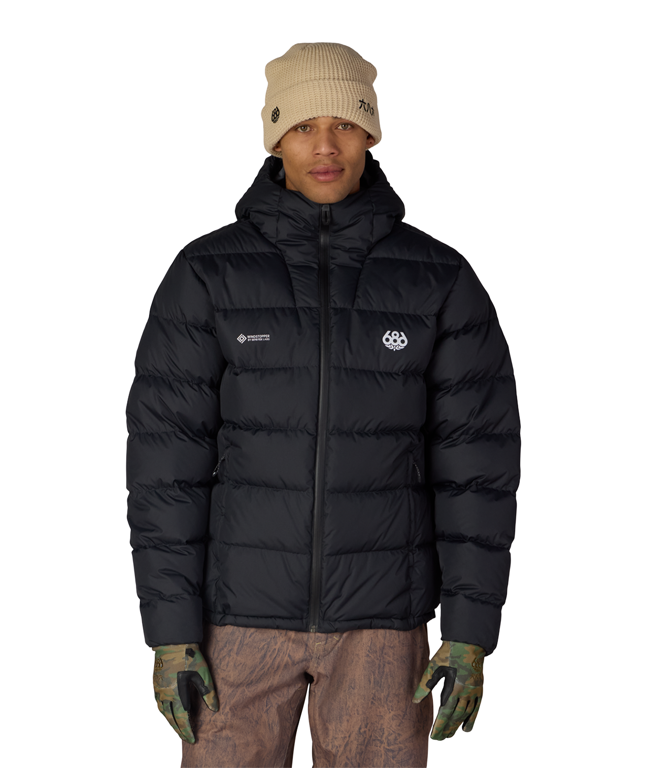 MENS WINDSTOPPER® PYRO™ DOWN PUFFER JACKET - BLACK