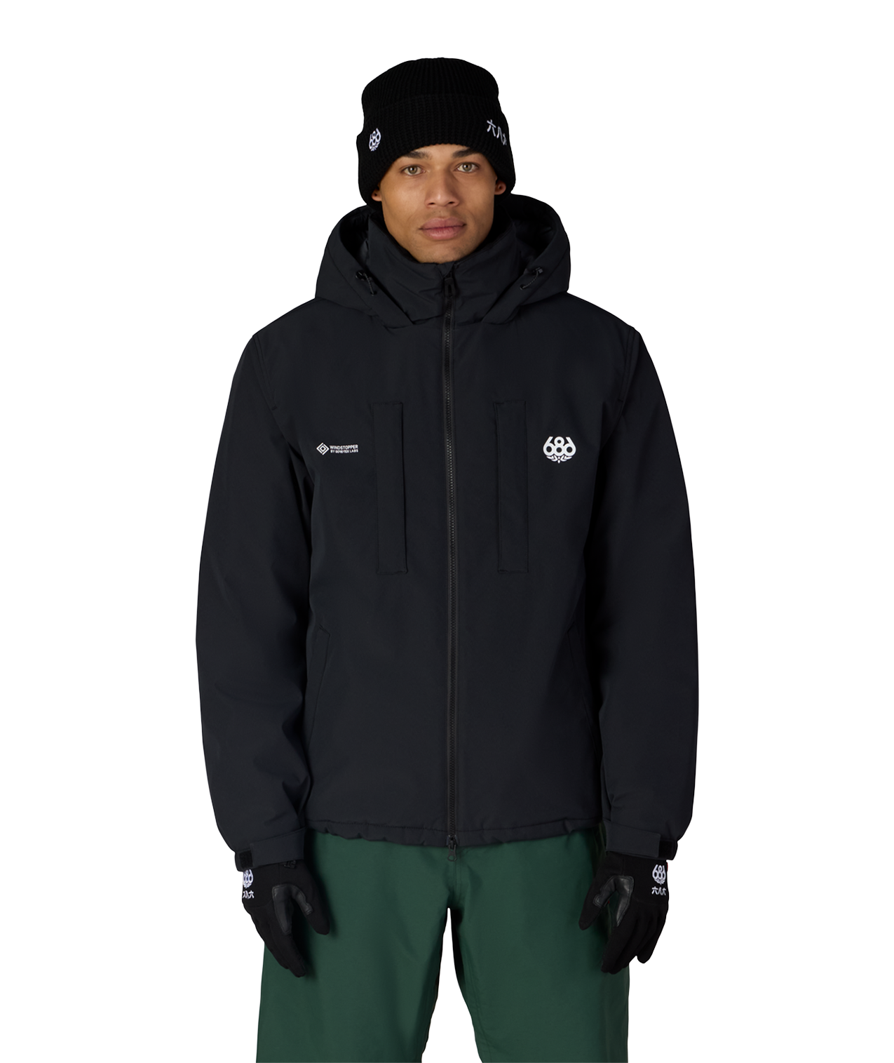 MENS WINDSTOPPER® GUIDELINE INSULATED JACKET - BLACK