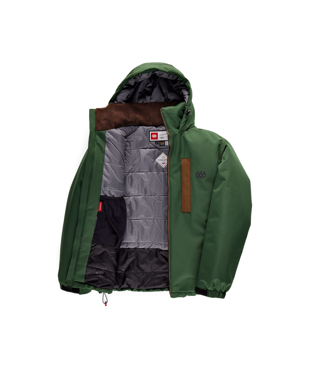 MENS WINDSTOPPER® GUIDELINE INSULATED JACKET - MOSS GREEN