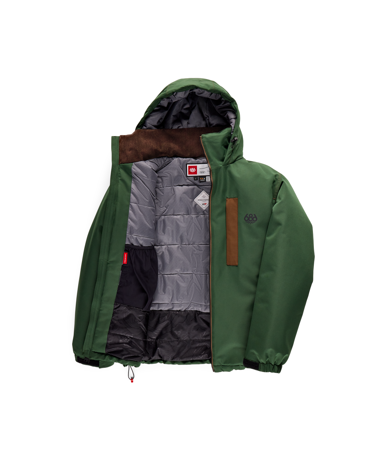 MENS WINDSTOPPER® GUIDELINE INSULATED JACKET - MOSS GREEN