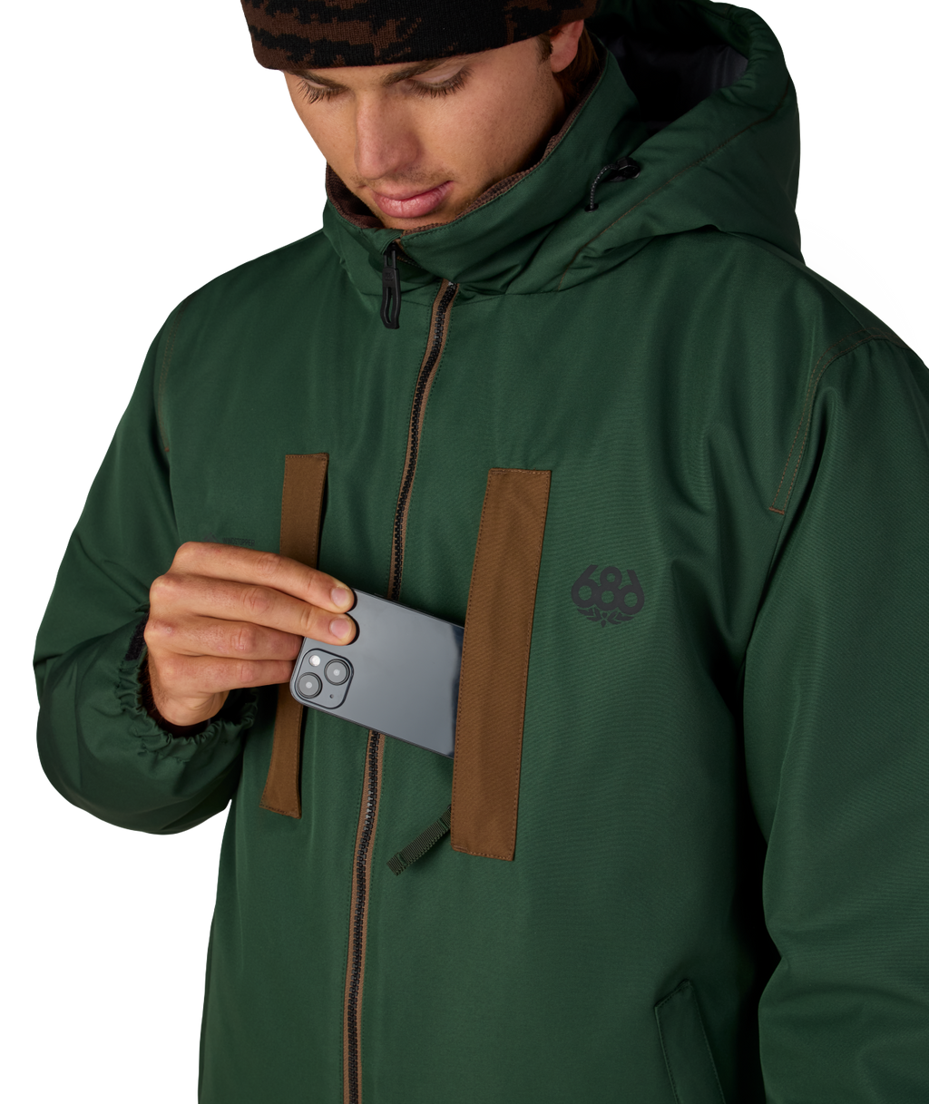 MENS WINDSTOPPER® GUIDELINE INSULATED JACKET - MOSS GREEN