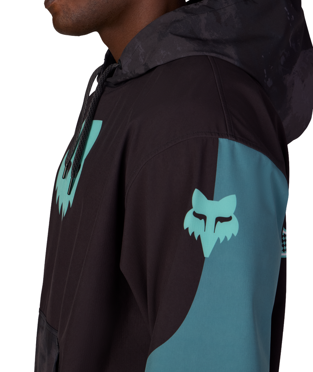 MENS FOX RACING WATERPROOF TEAM HOODY - FOX PALE FIRN