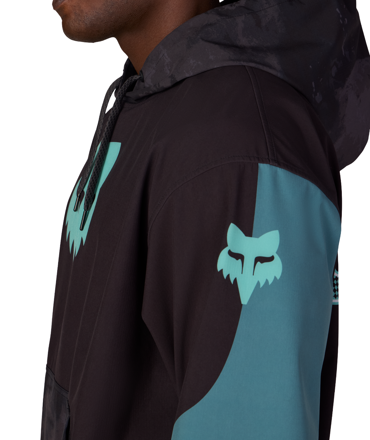 MENS FOX RACING WATERPROOF TEAM HOODY - FOX PALE FIRN