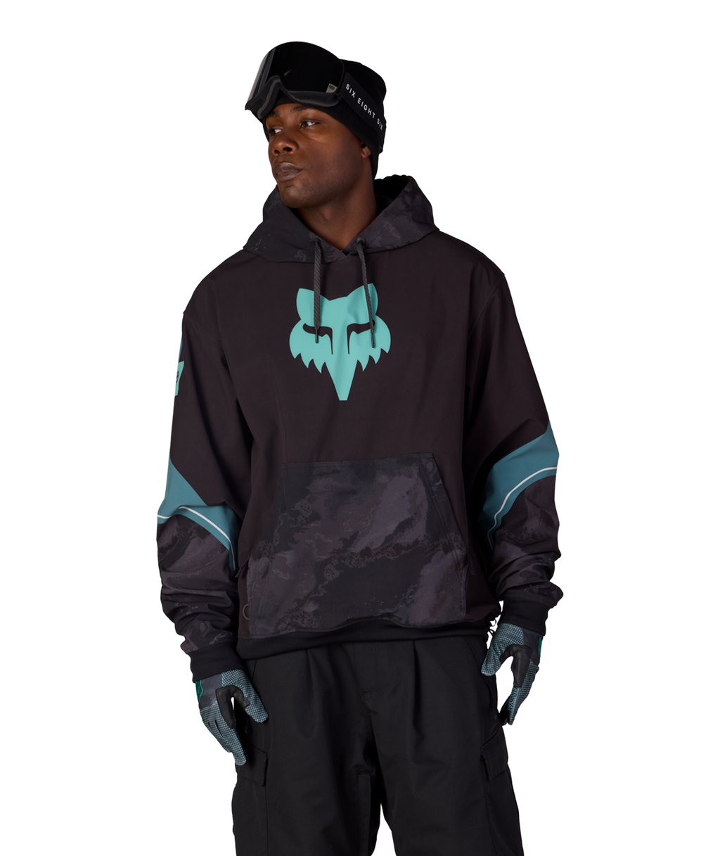 MENS FOX RACING WATERPROOF TEAM HOODY - FOX PALE FIRN