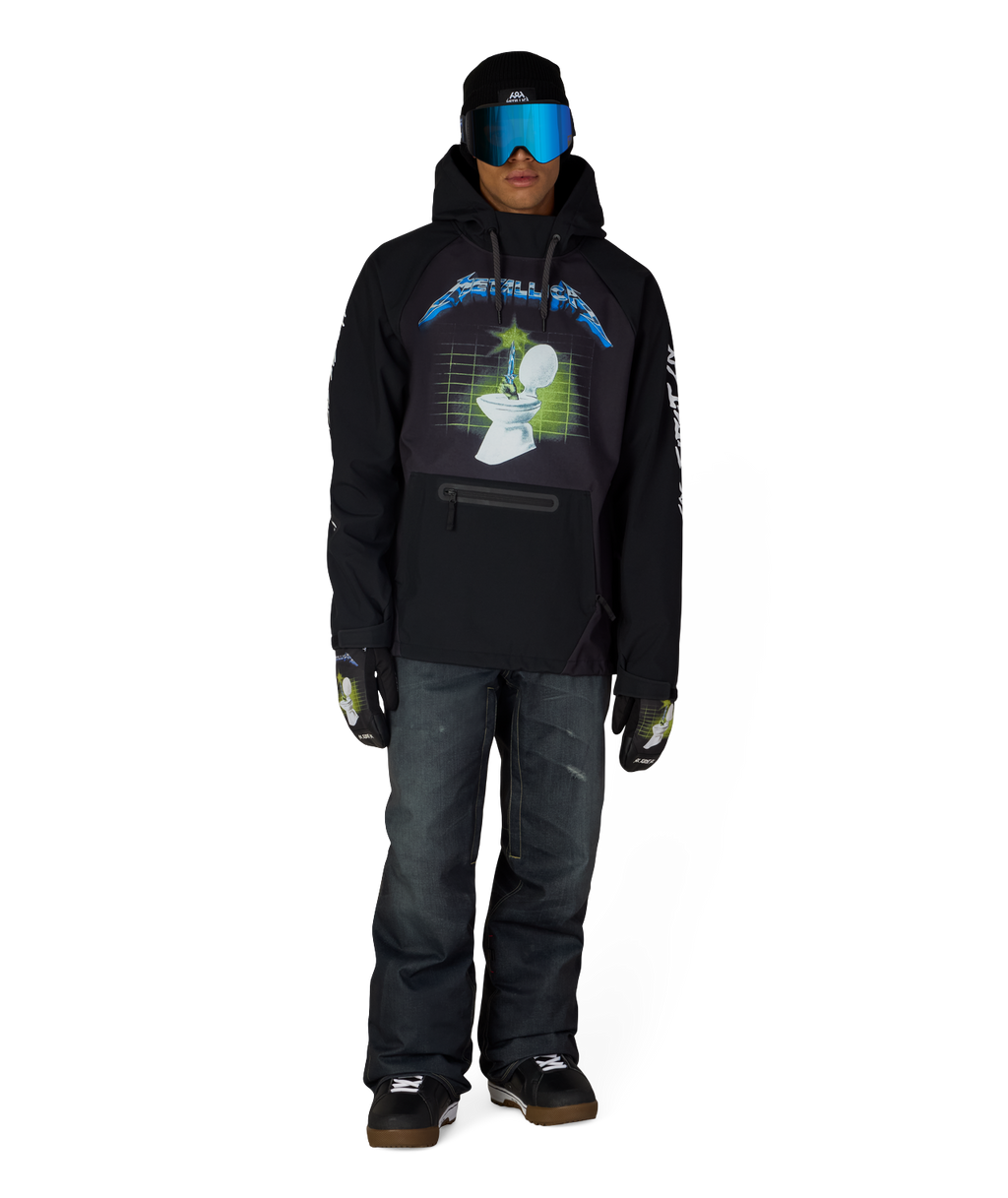 MENS METALLICA WATERPROOF HOODY - METALLICA BLACK