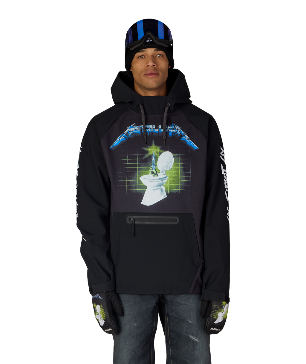 MENS METALLICA WATERPROOF HOODY - METALLICA BLACK