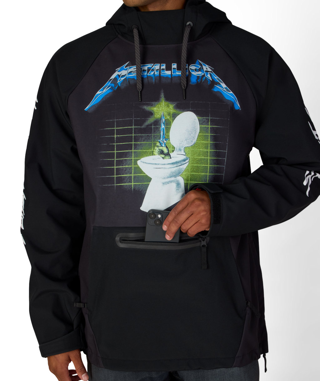 MENS METALLICA WATERPROOF HOODY - METALLICA BLACK