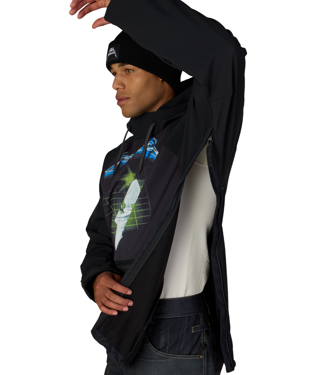 MENS METALLICA WATERPROOF HOODY - METALLICA BLACK