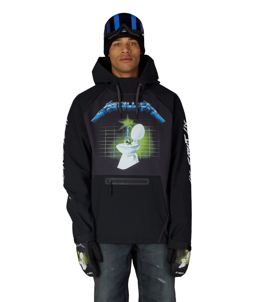 MENS METALLICA WATERPROOF HOODY - METALLICA BLACK