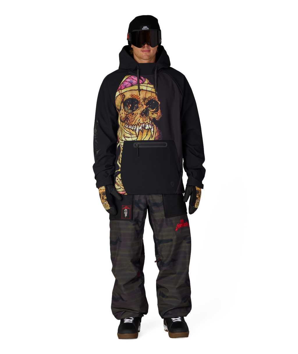 MENS METALLICA WATERPROOF HOODY - METALLICA BLACK PUSHEAD