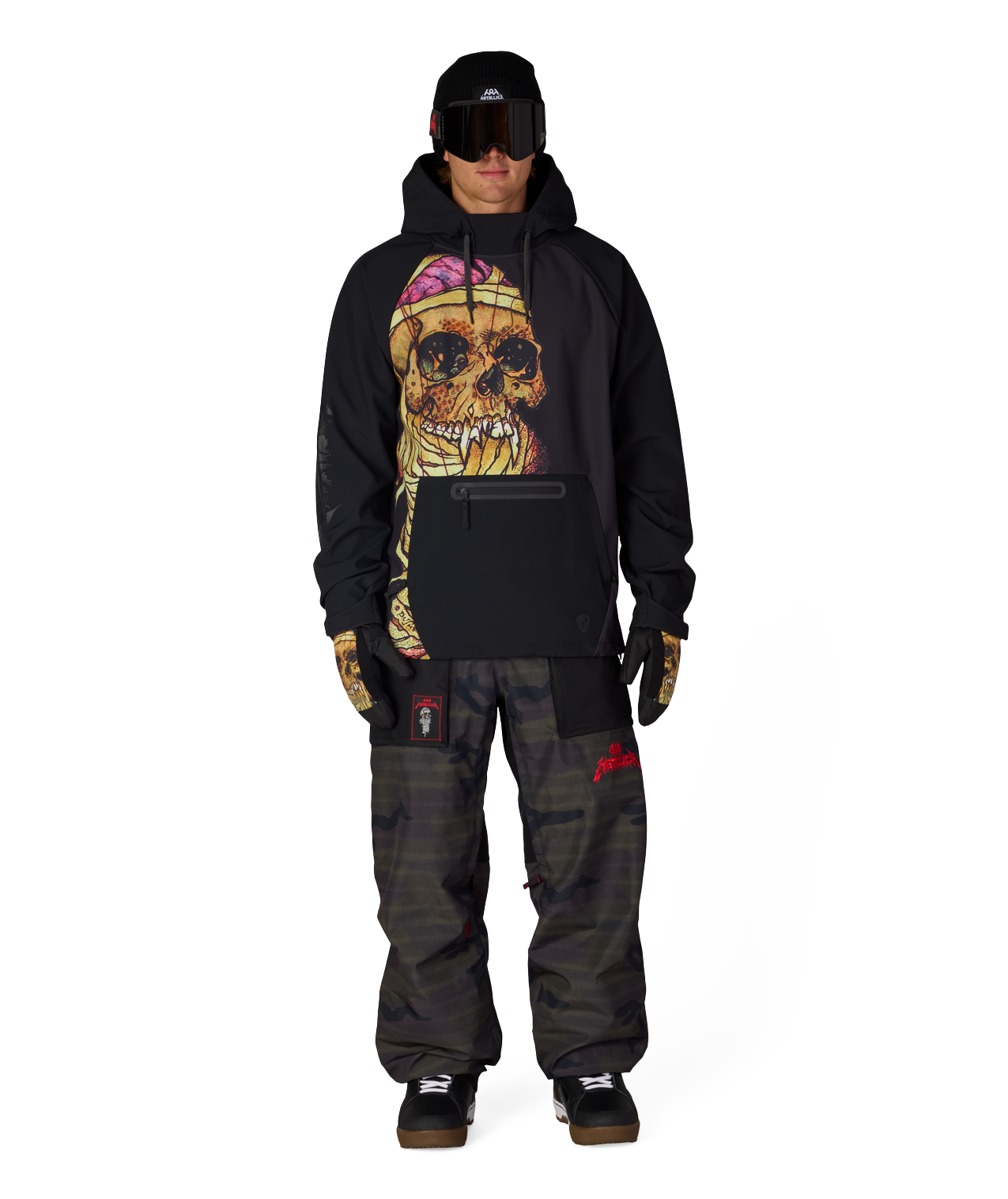 MENS METALLICA WATERPROOF HOODY - METALLICA BLACK PUSHEAD