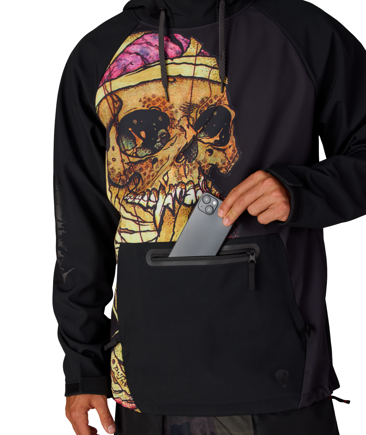 MENS METALLICA WATERPROOF HOODY - METALLICA BLACK PUSHEAD