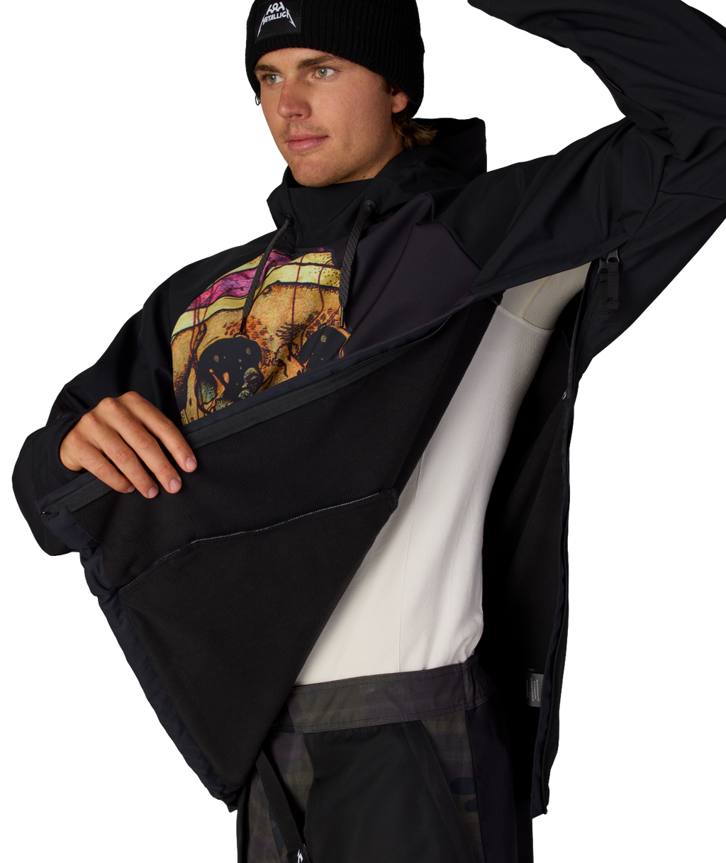 MENS METALLICA WATERPROOF HOODY - METALLICA BLACK PUSHEAD