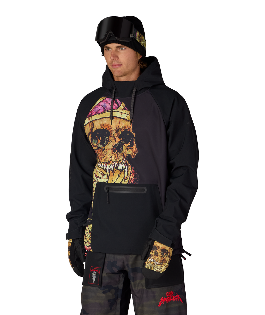 MENS METALLICA WATERPROOF HOODY - METALLICA BLACK PUSHEAD