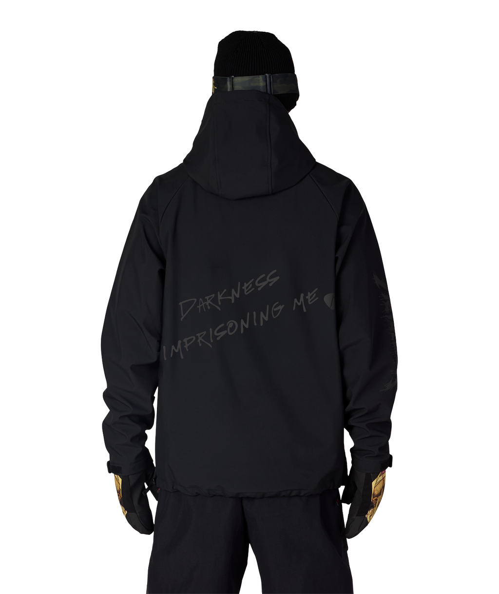 MENS METALLICA WATERPROOF HOODY - METALLICA BLACK PUSHEAD