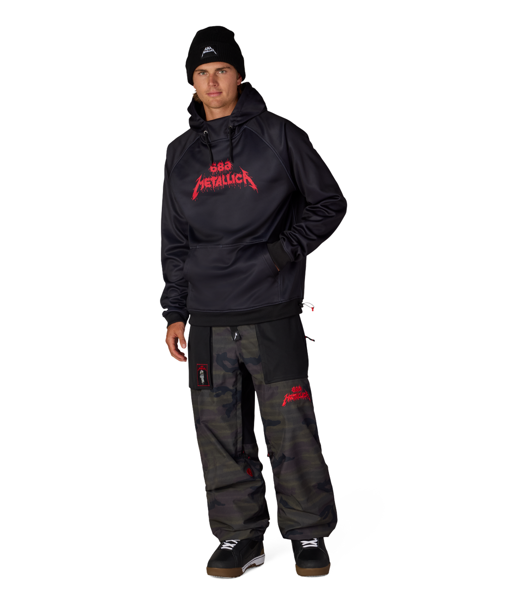 MENS METALLICA BONDED FLEECE PULLOVER HOODY - METALLICA BLACK