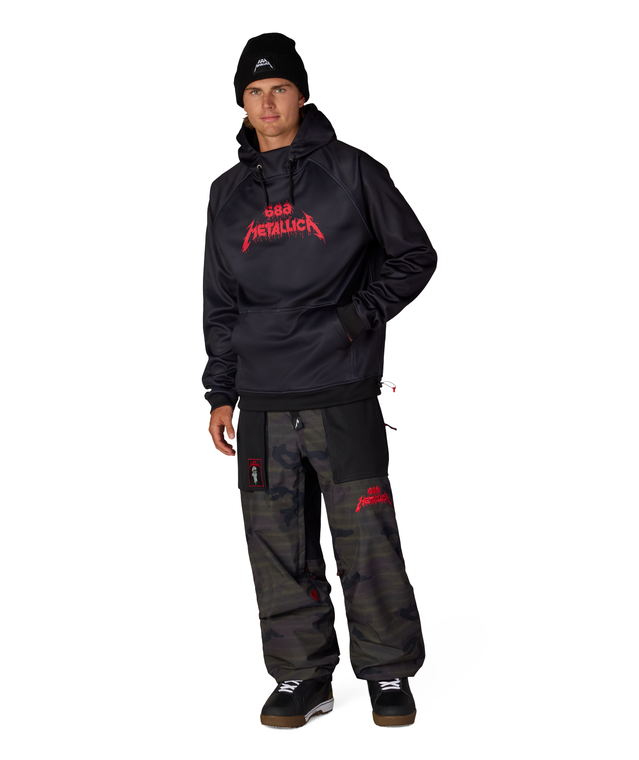 MENS METALLICA BONDED FLEECE PULLOVER HOODY - METALLICA BLACK