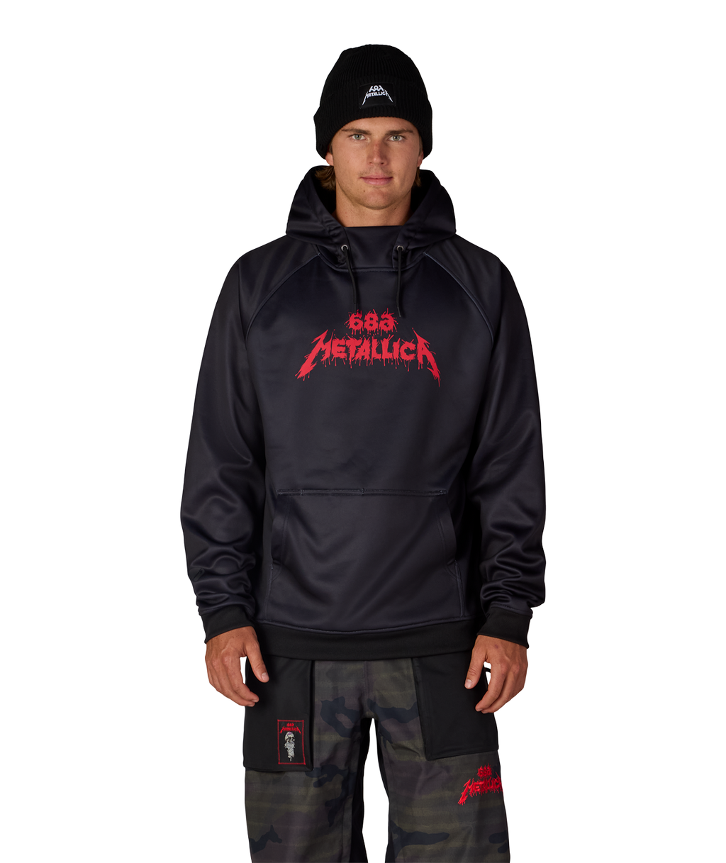 MENS METALLICA BONDED FLEECE PULLOVER HOODY - METALLICA BLACK