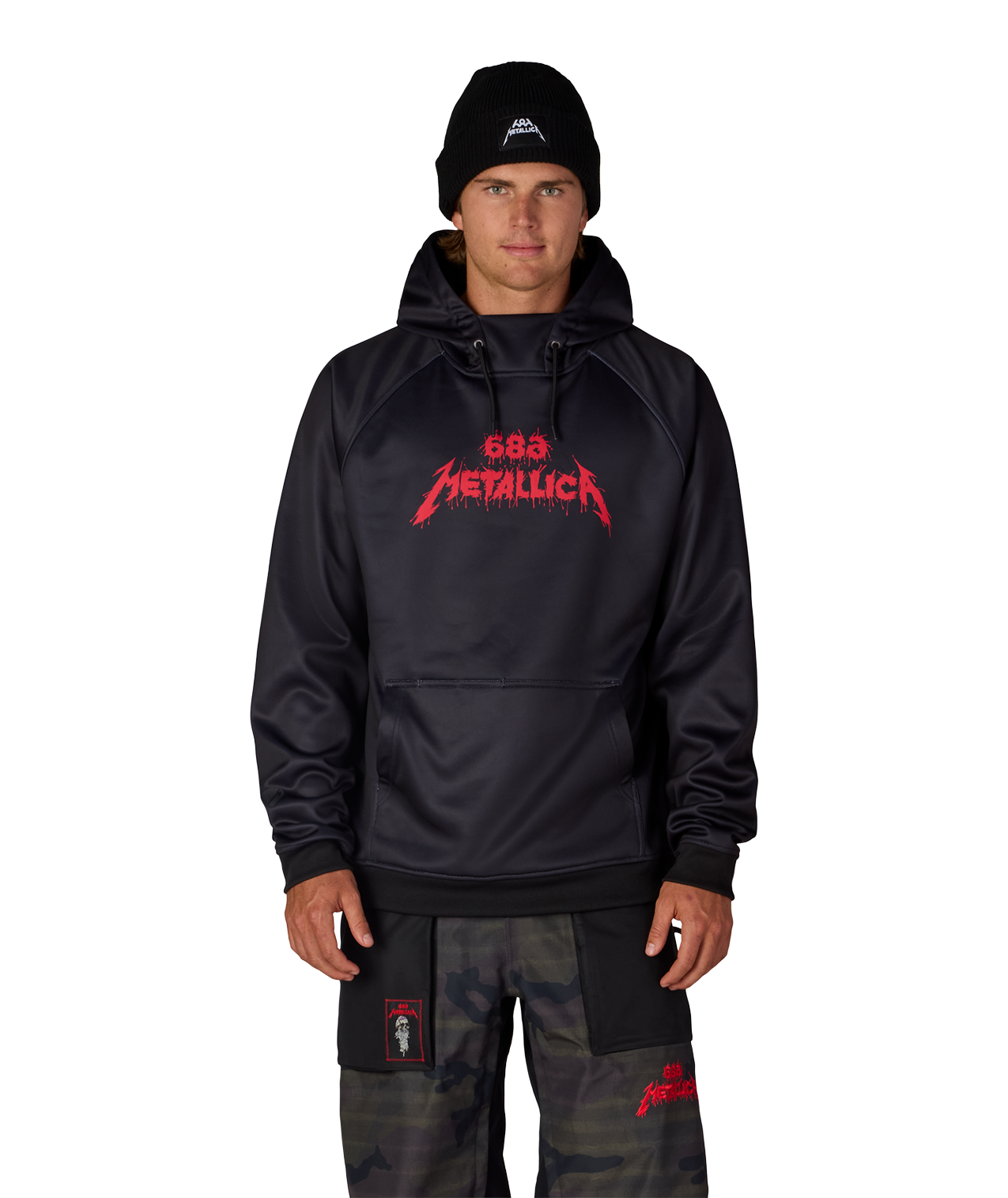 MENS METALLICA BONDED FLEECE PULLOVER HOODY - METALLICA BLACK