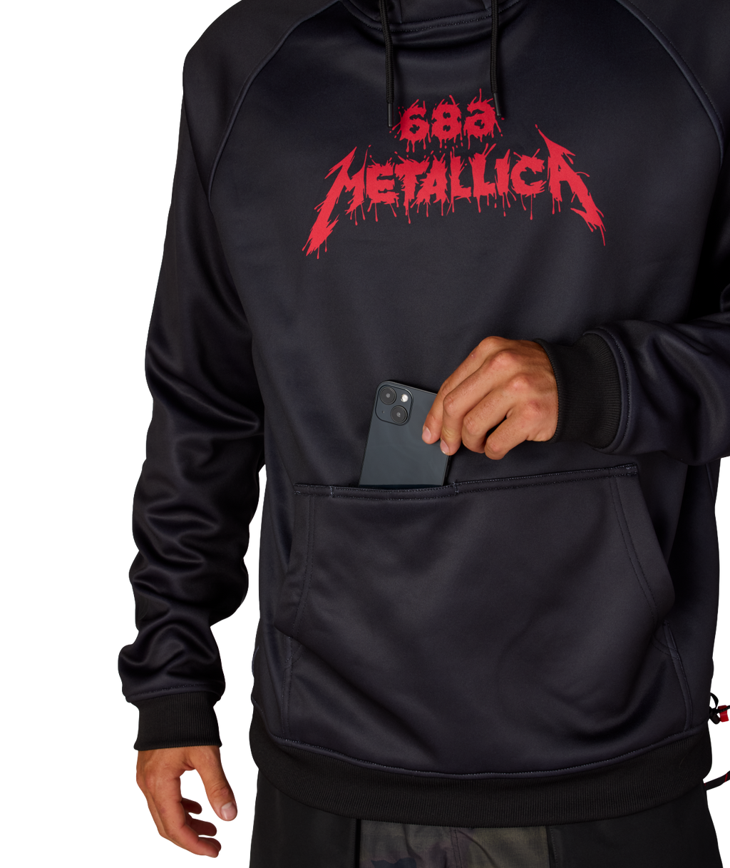 MENS METALLICA BONDED FLEECE PULLOVER HOODY - METALLICA BLACK