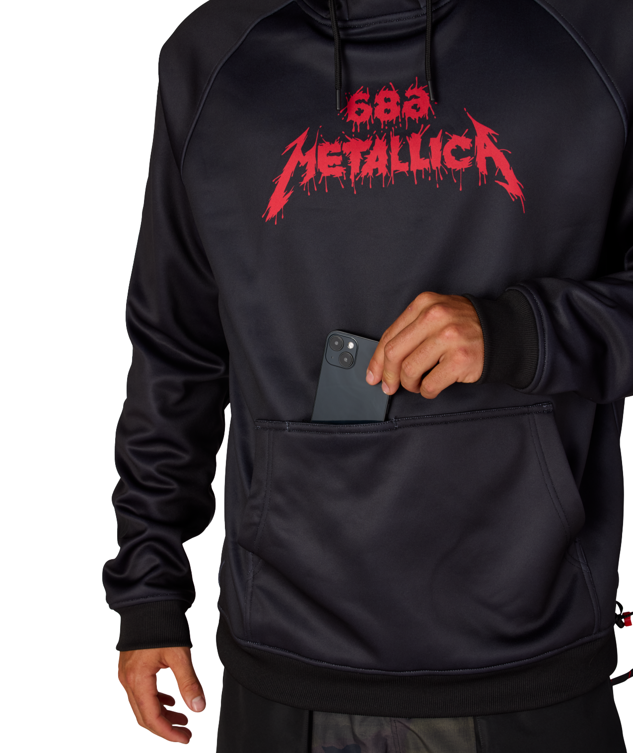 MENS METALLICA BONDED FLEECE PULLOVER HOODY - METALLICA BLACK
