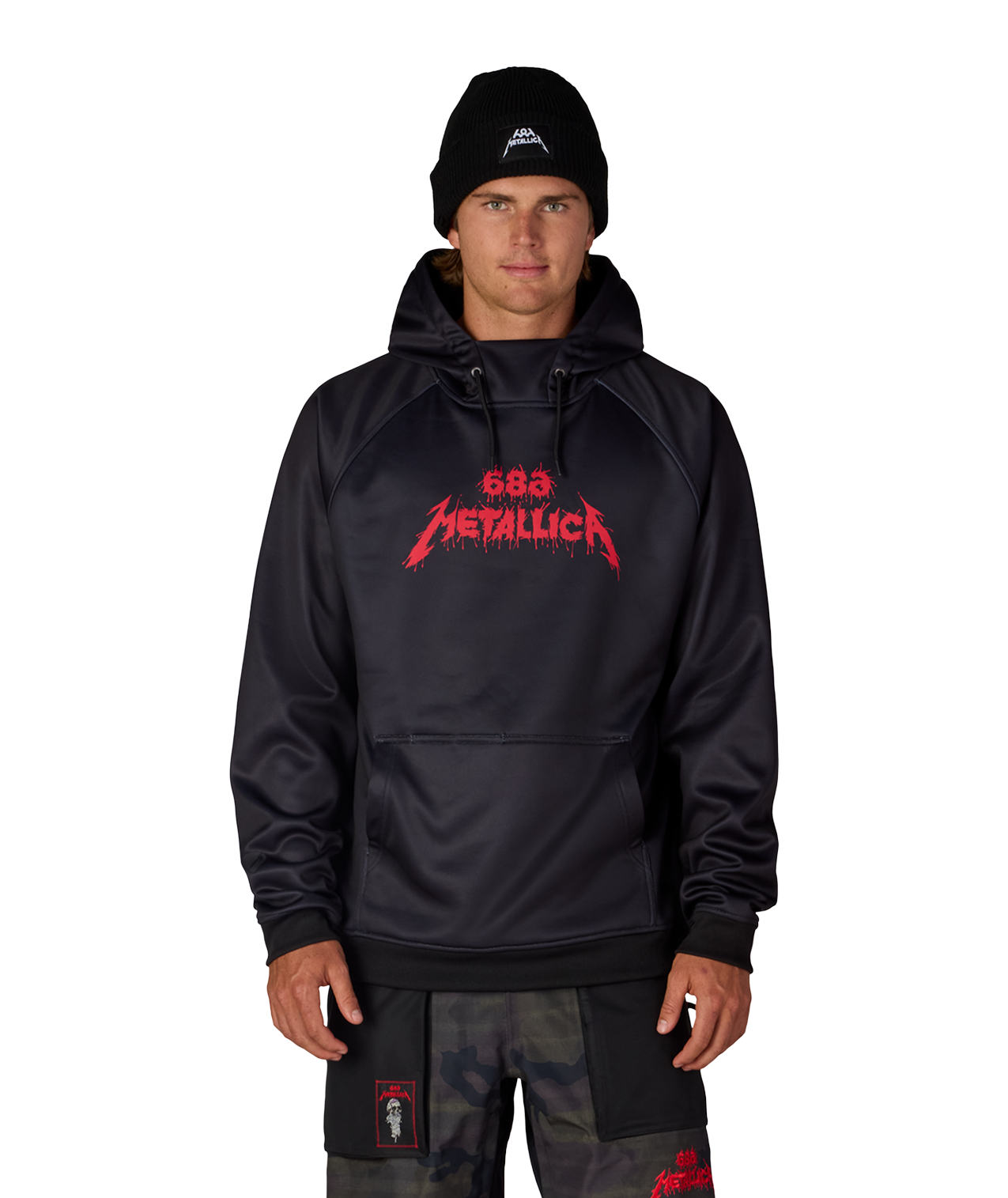MENS METALLICA BONDED FLEECE PULLOVER HOODY - METALLICA BLACK