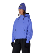WOMENS WATERPROOF TEAM CROP HOODY - ALPENGLOW BLUE