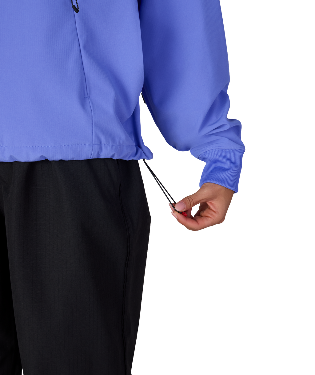 WOMENS WATERPROOF TEAM CROP HOODY - ALPENGLOW BLUE
