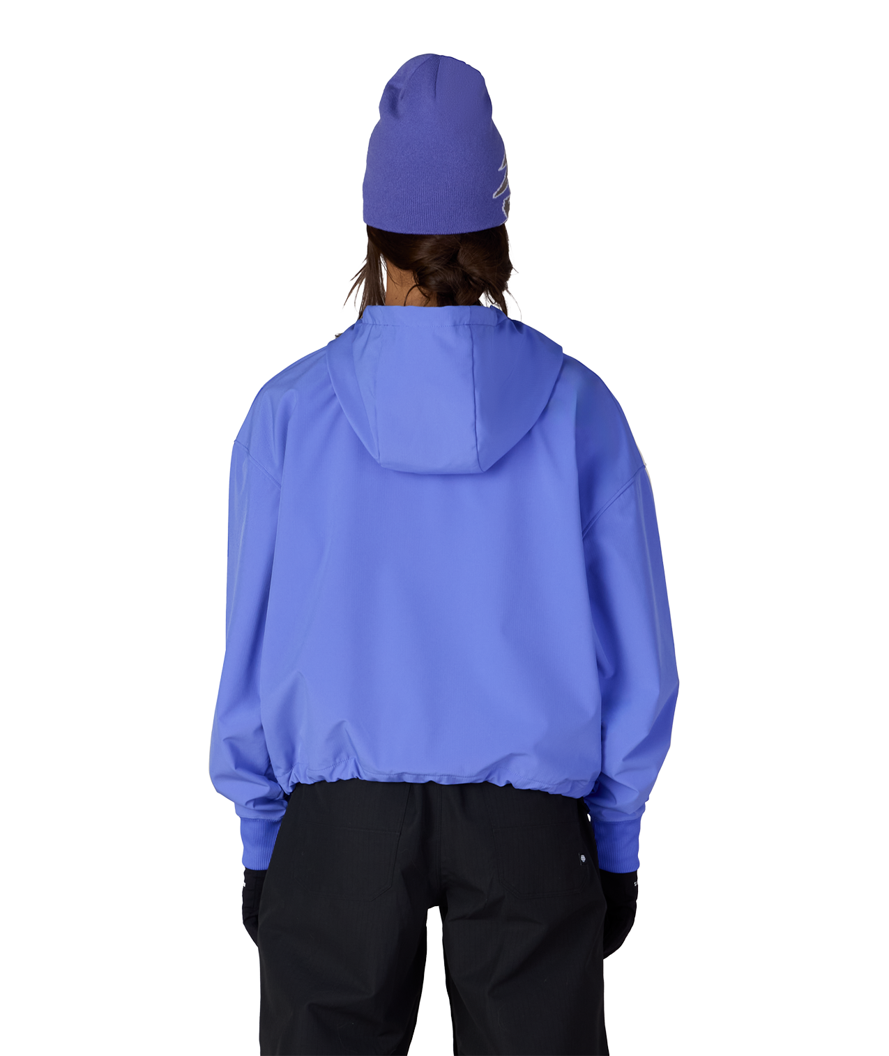 WOMENS WATERPROOF TEAM CROP HOODY - ALPENGLOW BLUE