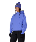 WOMENS WATERPROOF TEAM CROP HOODY - ALPENGLOW BLUE