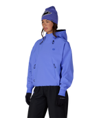 WOMENS WATERPROOF TEAM CROP HOODY - ALPENGLOW BLUE