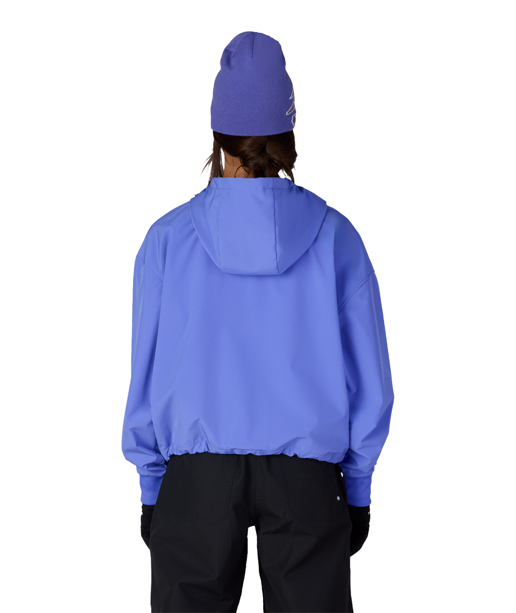 WOMENS WATERPROOF TEAM CROP HOODY - ALPENGLOW BLUE