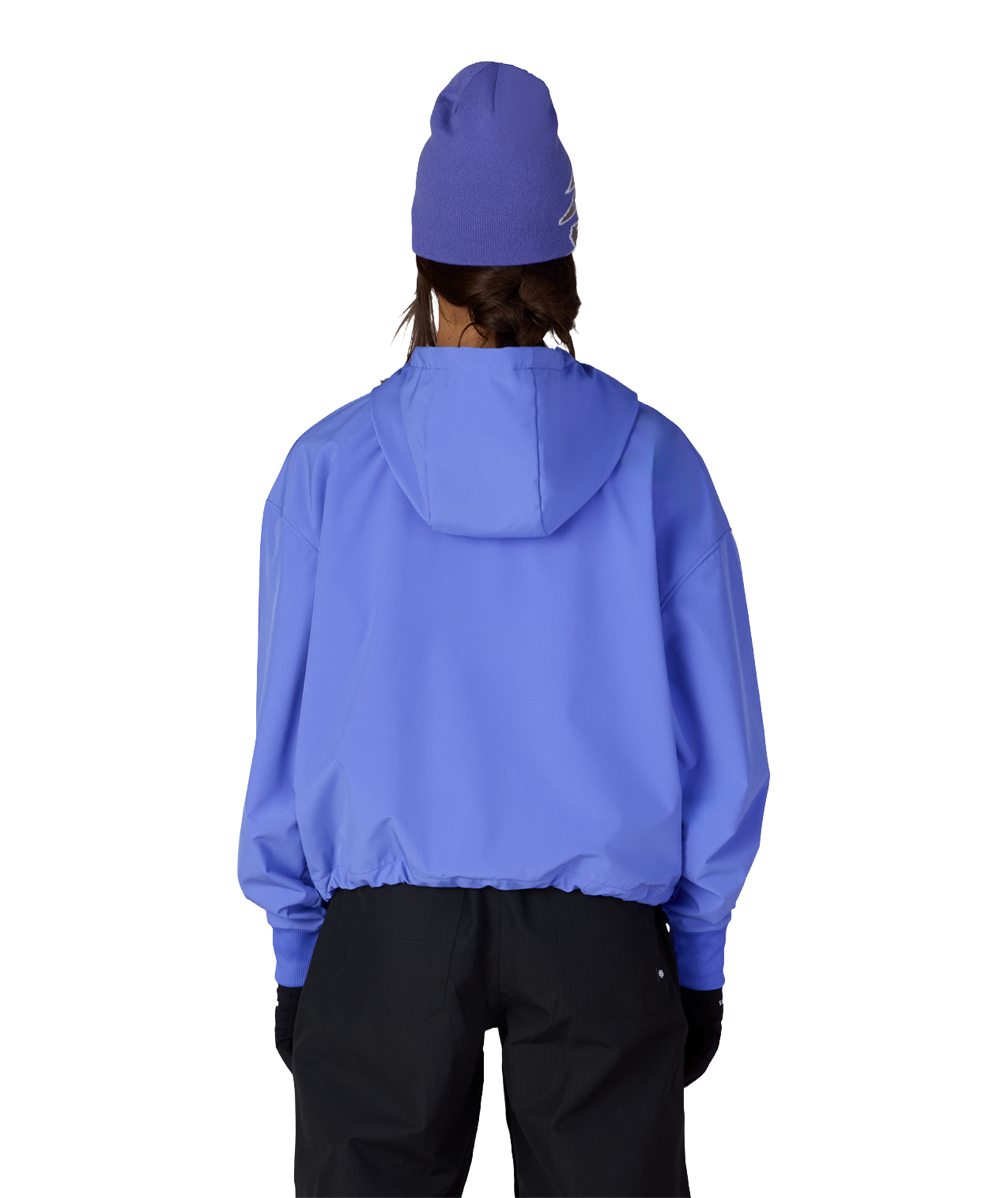 WOMENS WATERPROOF TEAM CROP HOODY - ALPENGLOW BLUE