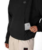 WOMENS WATERPROOF TEAM CROP HOODY - BLACK
