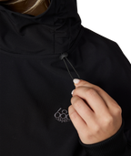 WOMENS WATERPROOF TEAM CROP HOODY - BLACK