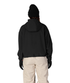 WOMENS WATERPROOF TEAM CROP HOODY - BLACK
