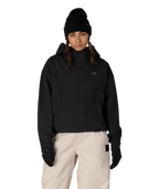 WOMENS WATERPROOF TEAM CROP HOODY - BLACK