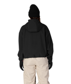 WOMENS WATERPROOF TEAM CROP HOODY - BLACK