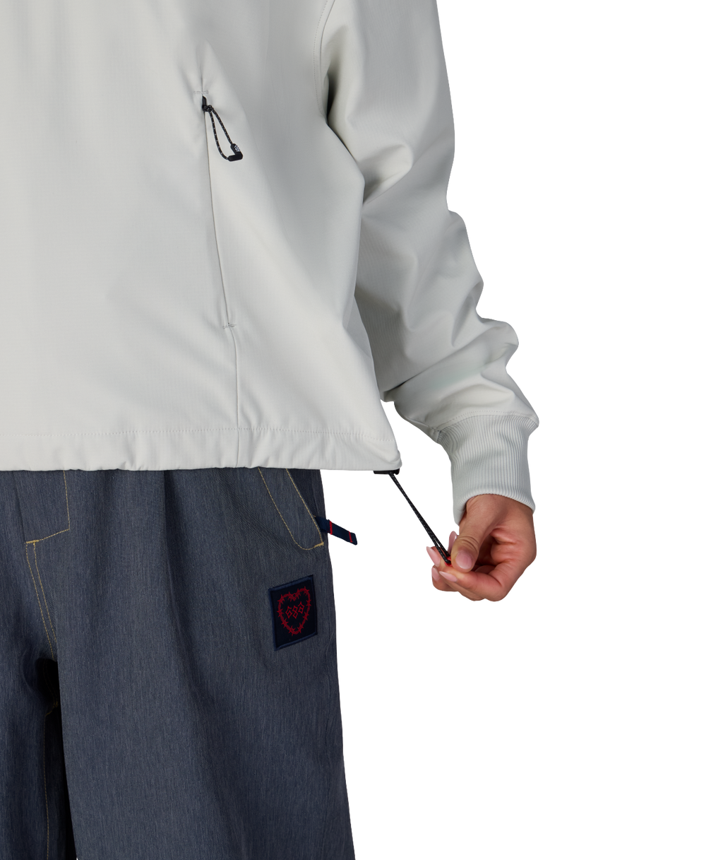 WOMENS WATERPROOF TEAM CROP HOODY - LIMESTONE