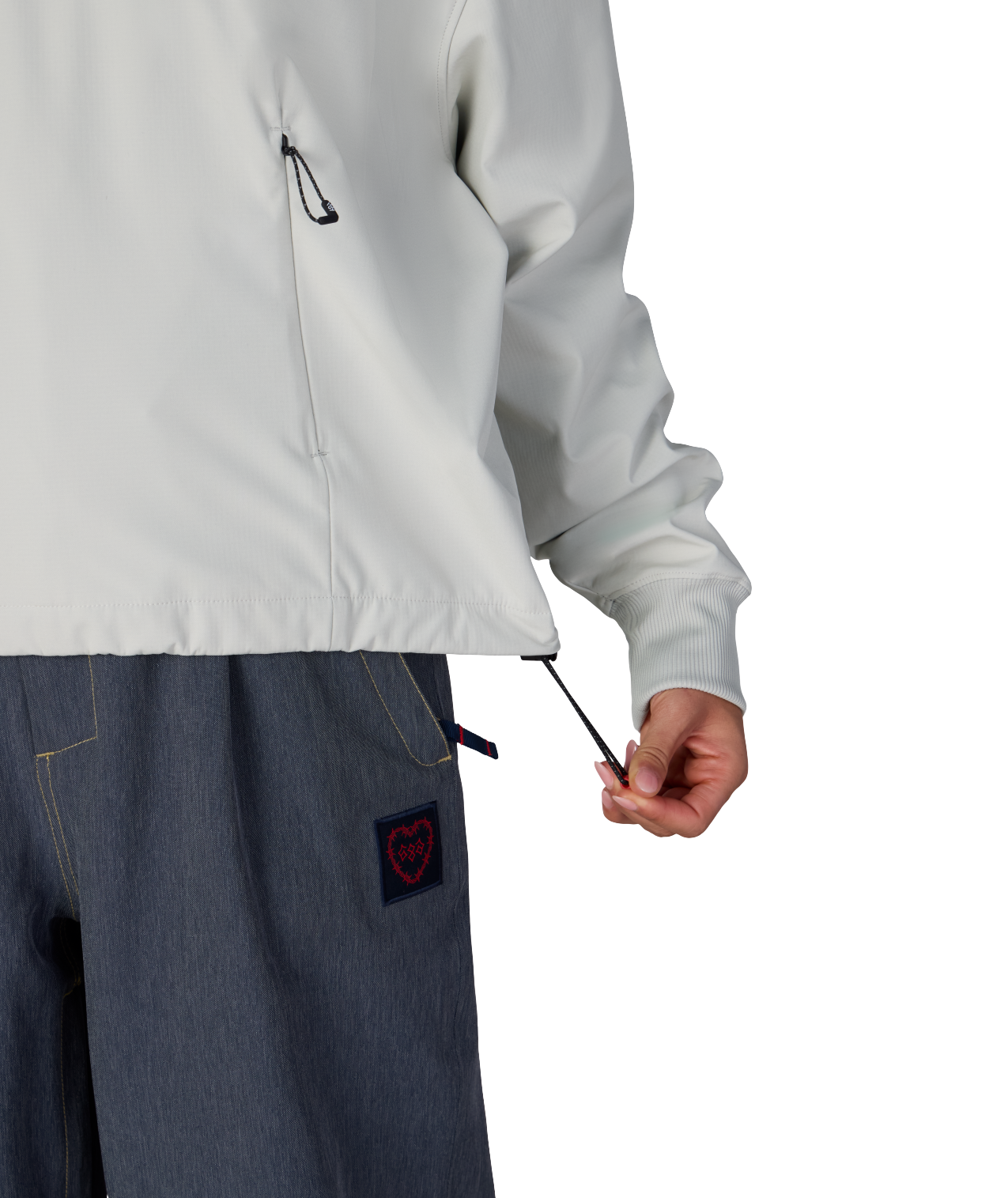 WOMENS WATERPROOF TEAM CROP HOODY - LIMESTONE