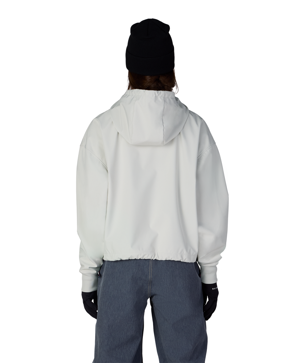 WOMENS WATERPROOF TEAM CROP HOODY - LIMESTONE