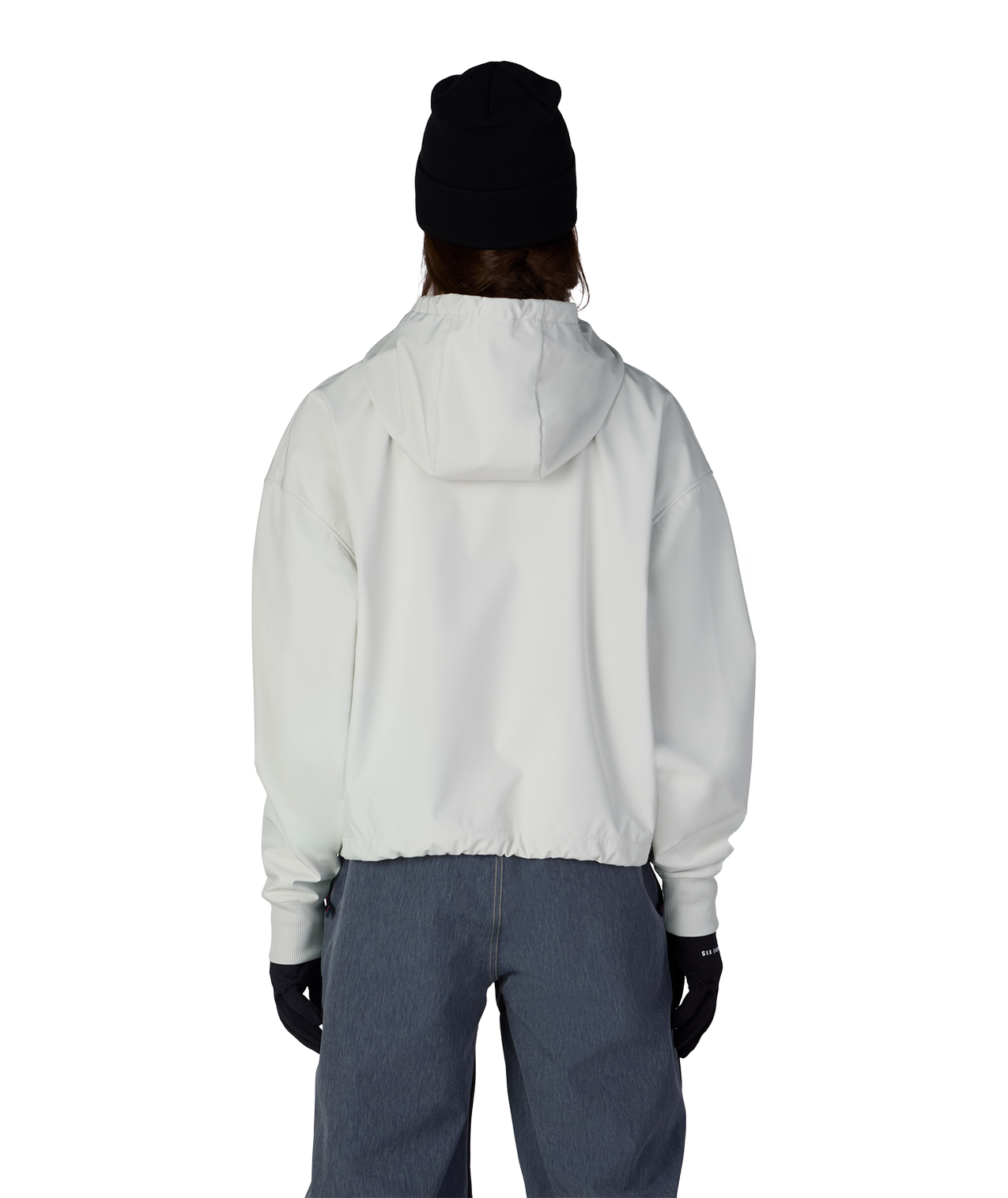 WOMENS WATERPROOF TEAM CROP HOODY - LIMESTONE