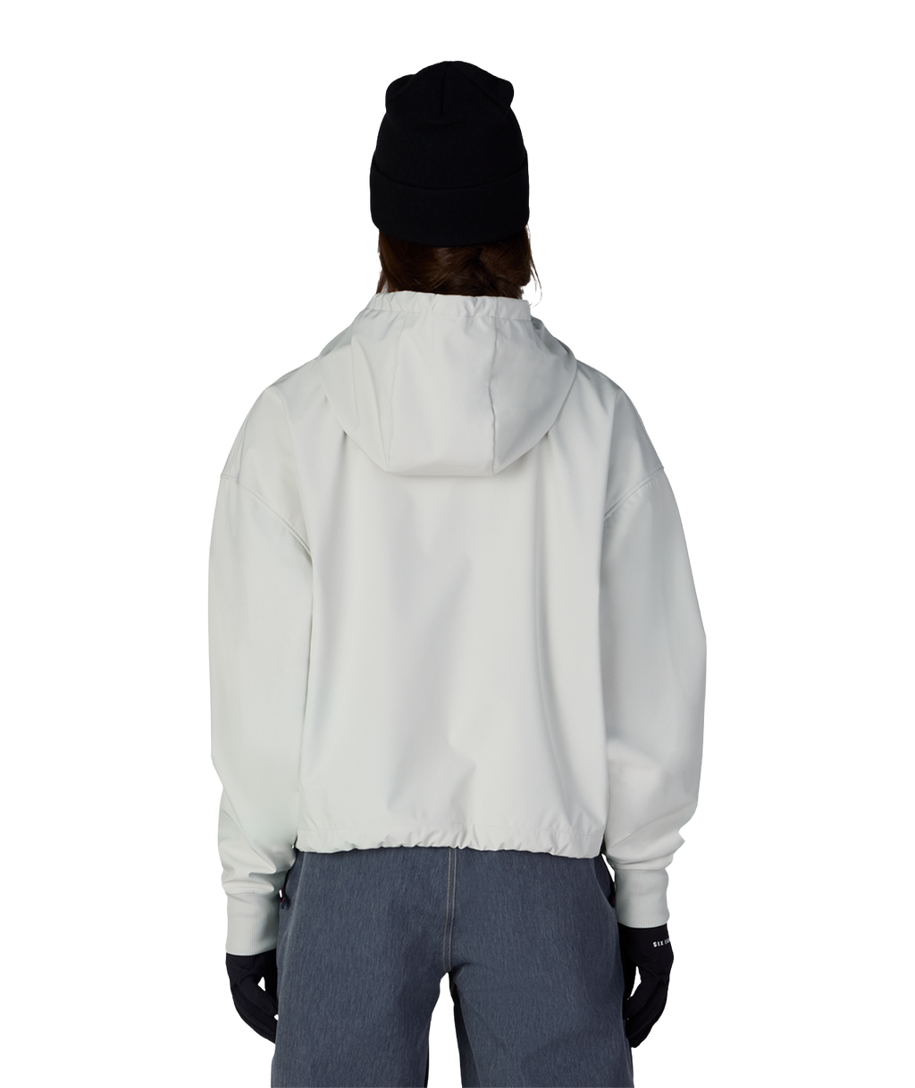 WOMENS WATERPROOF TEAM CROP HOODY - LIMESTONE