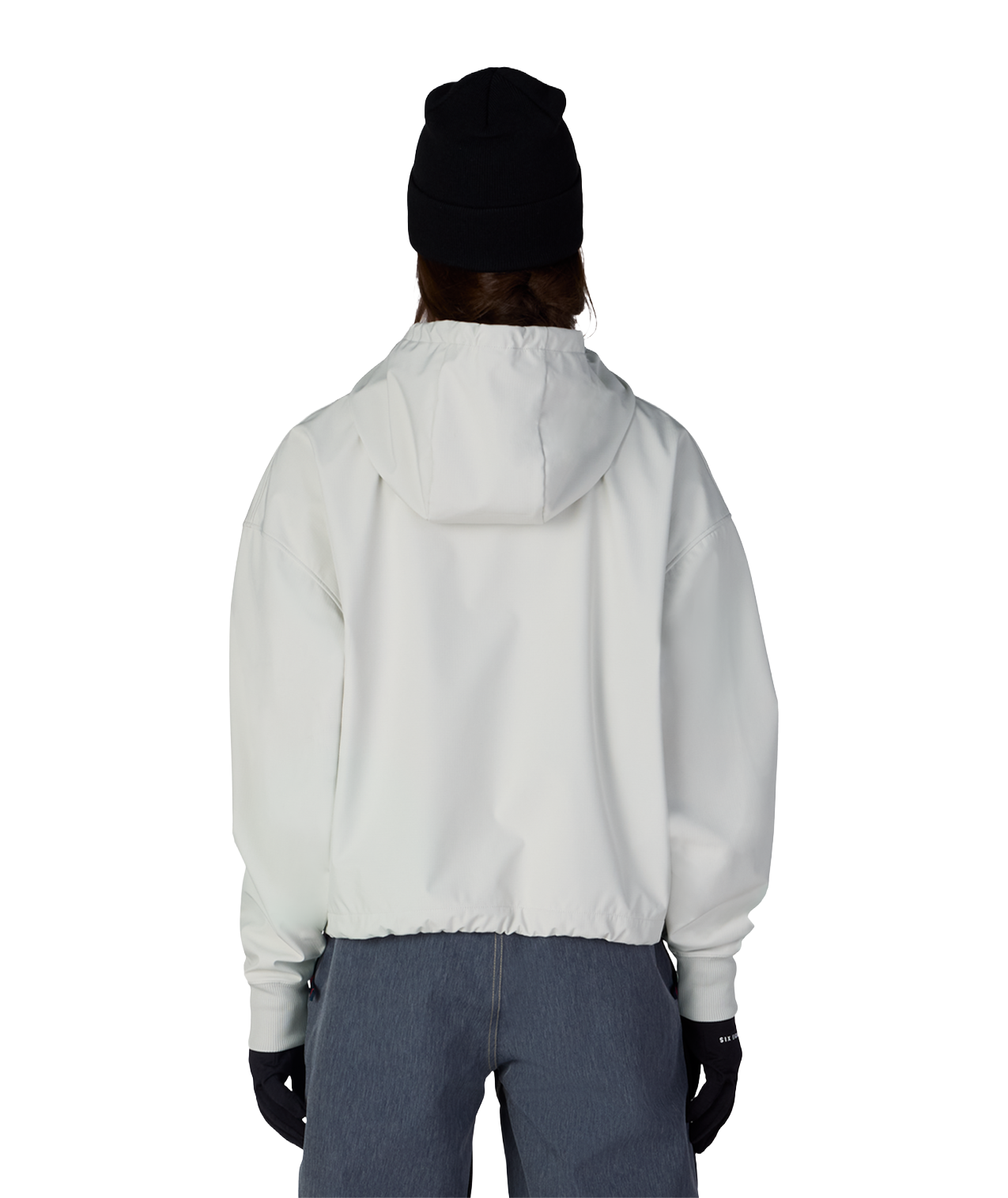 WOMENS WATERPROOF TEAM CROP HOODY - LIMESTONE