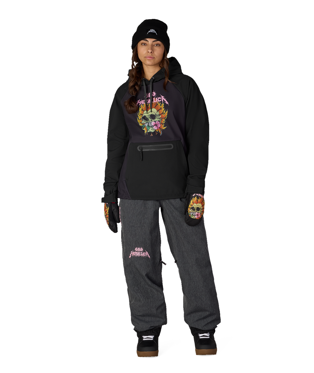 WOMENS METALLICA WATERPROOF HOODY - METALLICA BLACK